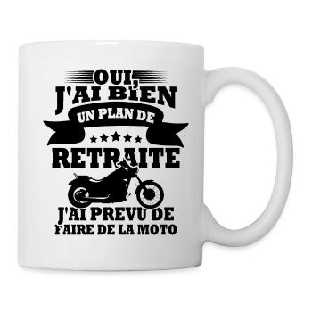 Plan de retraite faire de la moto - Mug blanc - blanc - Droite