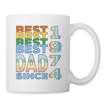 Meilleur papa du monde depuis 1974 anniversaire de la fête des pères - Mug blanc - blanc - Droite