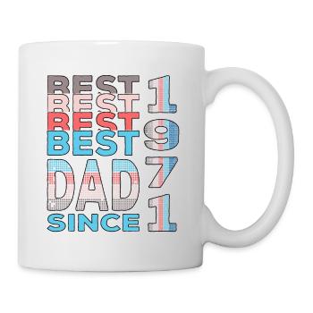 Bester Papa der Welt seit 1971 Vatertag Geburtstag - Tasse - Weiß - Rechts