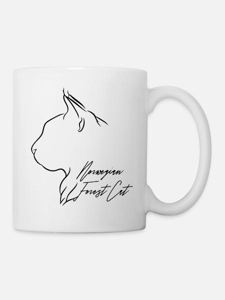 Norwegian Forest Cat Profil Katzen Katze Wilsigns - Tasse - Weiß