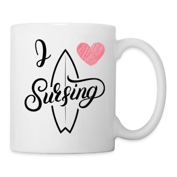 J’adore surfer - Mug blanc - blanc - Droite