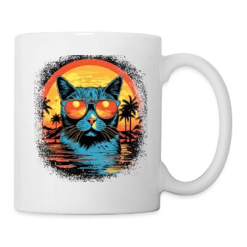 Anniversaire Cadeau d’anniversaire Idée Collage de chat T-shirts - Mug blanc - blanc - Droite