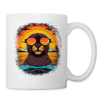 aquatic animal gift idea animal lover otter gift - Mug - white - Right