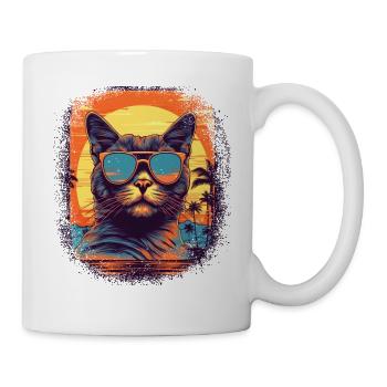 Big Cat Cat Face Tshirts Anniversaire Humour - Mug blanc - blanc - Droite