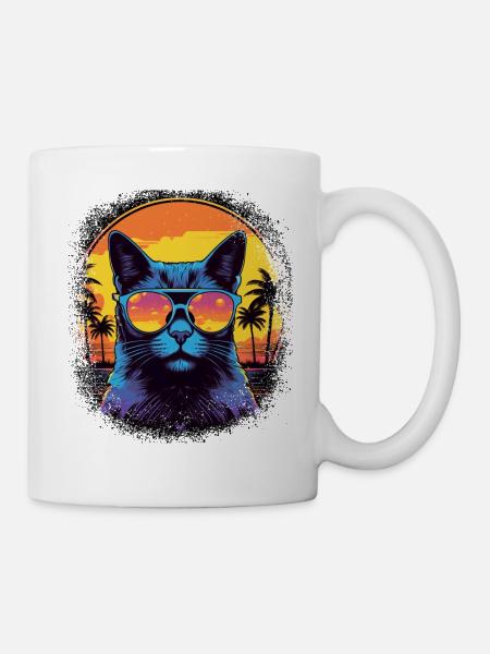 bow tie cat owner cool anti cat long sleeve shirts - Tasse - Weiß
