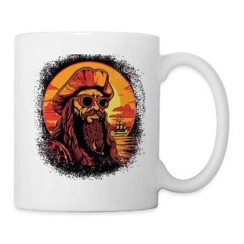 present idea pirate ship birthday shark birthday - Tasse - Weiß - Rechts