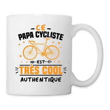 Ce papa cycliste est cool et authentique - Mug blanc - blanc - Droite