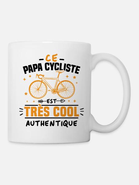 Ce papa cycliste est cool et authentique - Mug blanc - blanc