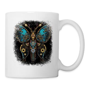 papillons présent idée esthétique citation verte - Mug blanc - blanc - Droite