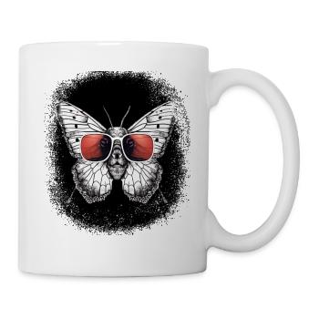 green butterflies fun aesthetic butterfly - Tasse - Weiß - Rechts