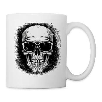 Human Skeleton Present Skateboard Dead Gift Idea - Mug - white - Right