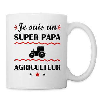 Super papa agriculteur, cadeau fête des pères - Mug blanc - blanc - Droite