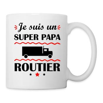 Super papa routier, cadeau fête des pères - Mug blanc - blanc - Droite