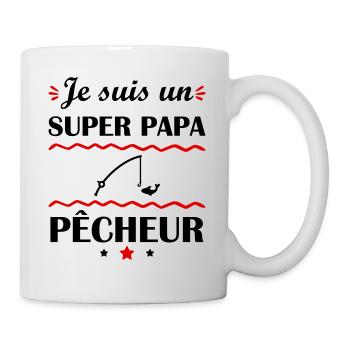 Super papa pêcheur, cadeau fete des pères - Mug blanc - blanc - Droite