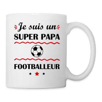 Super papa footballeur, cadeau fête des pères - Mug blanc - blanc - Droite