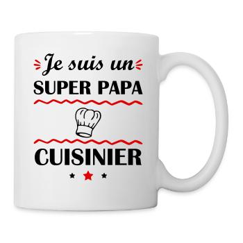 Super papa cuisinier, cadeau fête des pères - Mug blanc - blanc - Droite