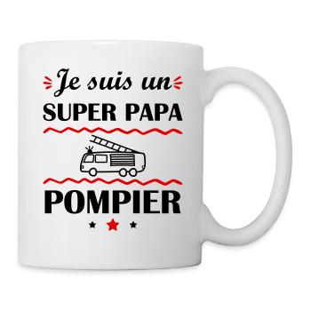 Super papa pompier, cadeau fête des pères - Mug blanc - blanc - Droite