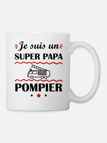 Super papa pompier, cadeau fête des pères - Mug blanc - blanc