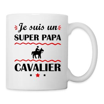 Super papa cavalier, cadeau fête des pères - Mug blanc - blanc - Droite
