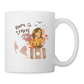 Born to Travel Women's World Design - Mug - white - Right