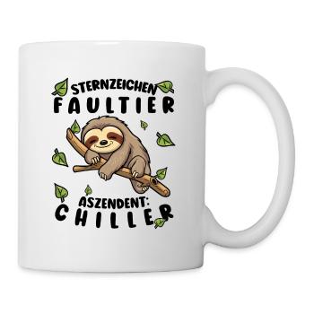 Faultier Lustiger Spruch: Sternzeichen Faultier - Tasse - Weiß - Rechts