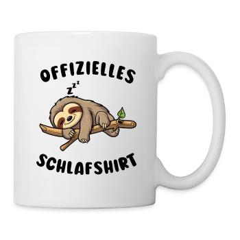 Faultier Lustiger Spruch: Offizielles Schlafshirt - Tasse - Weiß - Rechts