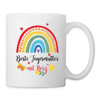 Beste Tagesmutter mit Herz Gift Tagespflegeperson - Tasse - Weiß - Rechts