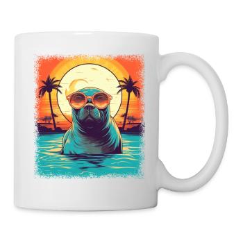 children eared seal happy kawaii animals - Tasse - Weiß - Rechts