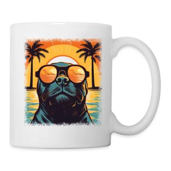 wildlife animal love comic swim foka seal (animal) - Tasse - Weiß - Rechts
