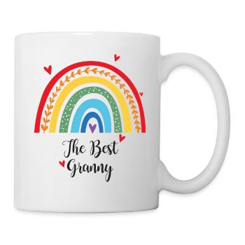 Le meilleur cadeau de cœur arc-en-ciel de grand-mère - Mug blanc - blanc - Droite