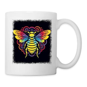 child fun sayings bird flower power peace sign - Tasse - Weiß - Rechts