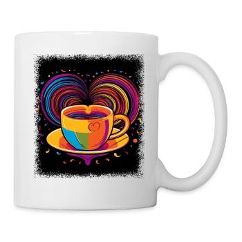 drôle citation signe de paix drôle dictons geek coeur - Mug blanc - blanc - Droite