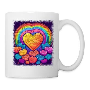 hippie drôle cadeau idée fierté symbole de paix funky - Mug blanc - blanc - Droite