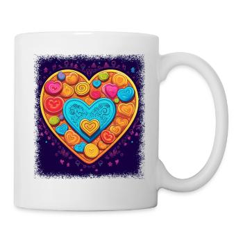 Symbole de la paix cool paix globale des années 60 blague fun bday - Mug blanc - blanc - Droite