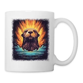 Cool an Otter bébé animaux anniversaire humour amusant - Mug blanc - blanc - Droite