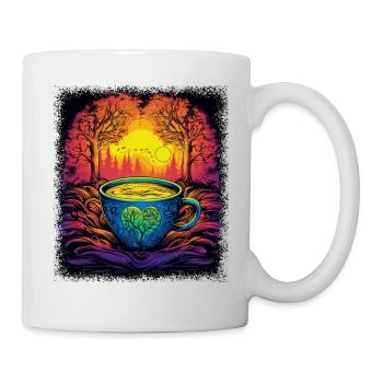 Hippie Festival Citation Symbole de la paix funky des années 1960 - Mug blanc - blanc - Droite