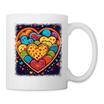 signe de paix oiseau drôle blagues d’amour coeur bday - Mug blanc - blanc - Droite