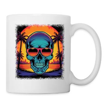 exoskeletal fuck you love skull gift geek - Tasse - Weiß - Rechts