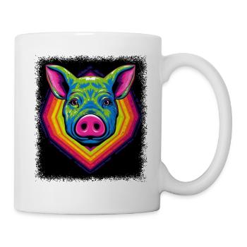 funny pig bacon tshirt quote guinea pig pattern - Mug - white - Right
