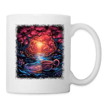 heart hippy dove of peace bday disarmament - Tasse - Weiß - Rechts