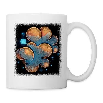 peace symbol birthday heart quote 60s bday green - Tasse - Weiß - Rechts