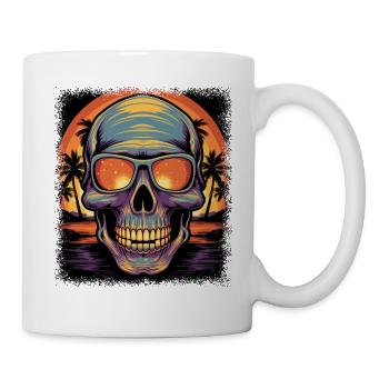 skateboarding gift idea birthday fuck you skeleton - Mug - white - Right