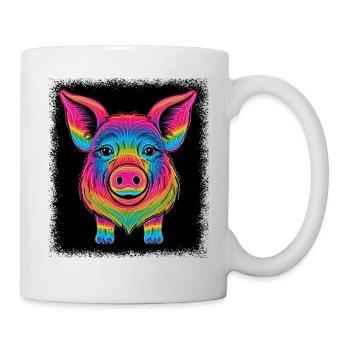 happy pig caviidae funny sayings funny pig quote - Tasse - Weiß - Rechts