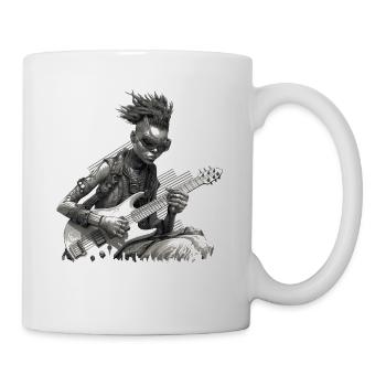 Gitarristin | Gitarrist | Cyberpunk | Musikerin - Tasse - Weiß - Rechts