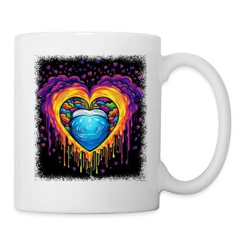 60s Funky Hippy Gift Idea Anti War Family - Mug blanc - blanc - Droite