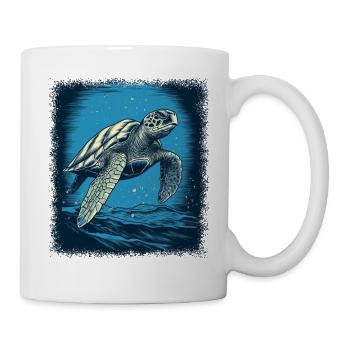 Jokes Funny Animal Tribal Turtle Gift Animal Park - Mug - white - Right