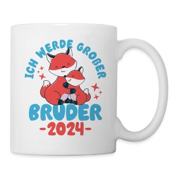 Großer Bruder 2024 Junge Geschwister Geburt - Tasse - Weiß - Rechts