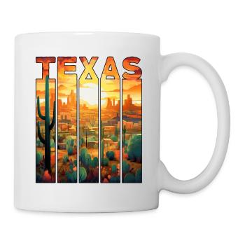 Texas Motif Tourist Desert City Sunset - Mug - white - Right