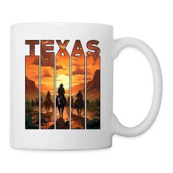 Texas Motif Horse Rides Into The Sunset - Mug - white - Right