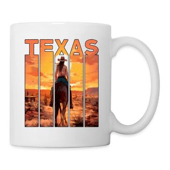 Texas Motif Horse Rides Into The Sunset - Mug - white - Right